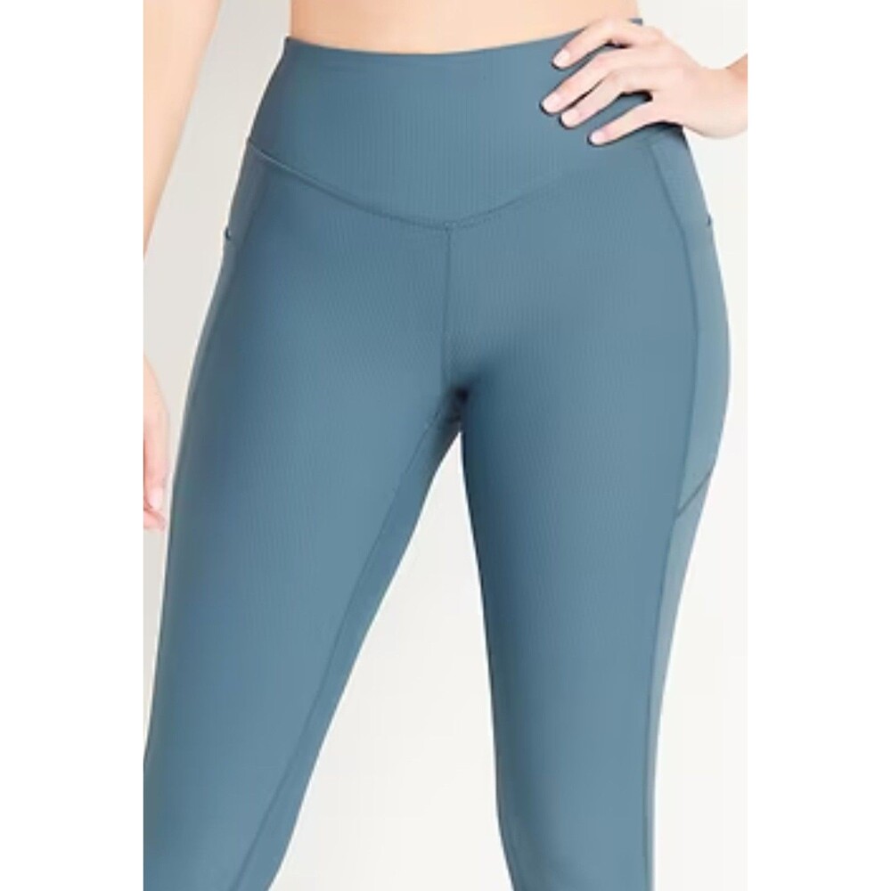 Old Navy Active PowerSoft High Rise Ribbed Leggings Plus Size 4X NWOT Teal Women